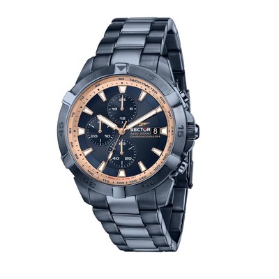 Armbanduhr SECTOR Adv 2500 Chronograph Mann   Stahl Und Zifferblatt Blau