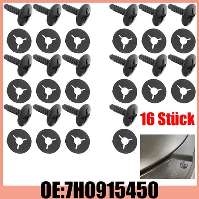 16x Motor Scheinwerfer Batterie Abdeckung Schrauben Clips Transporter für VW T5 - Bild 1 von 4
