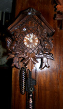 Hubert Herr  Vintage Black Forest Cuckoo clock hand carved solid Wood