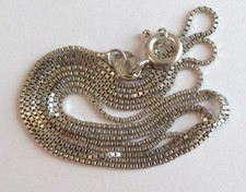 22in 2.3g ITALY 925 VINTAGE STERLING SILVER BOX CHAIN NECKLACE