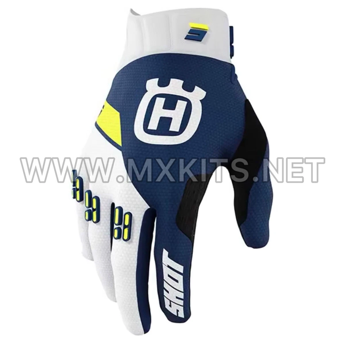 Guantes Para Karting Deportivos Automovilismo Km Race Line Color Azul