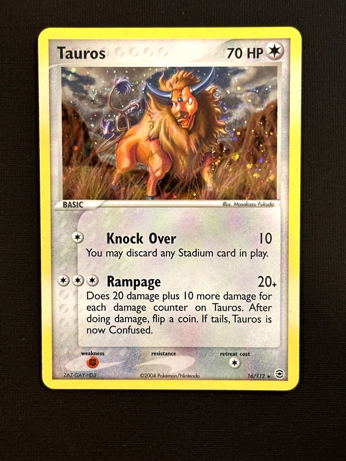 Tauros Holo Rare FireRed & LeafGreen 16/112 NM