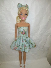 Handmade By Me Dress and Bow, Made to Fit Barbie Best Fashion Friend 28" doll.