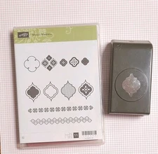 Stampin Up Mosaic Madness Cling Rubber Stamp Set & Coordinating Punch