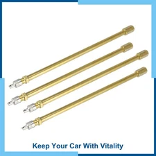 4 Pcs 200mm Brass Wheel Tire Valve Extender Stem Extension Inflation Stright
