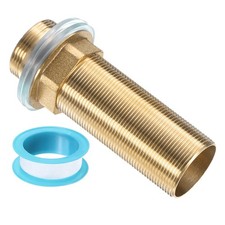 4" Brass Faucet Extension Shank with Raised Nut and Gasket