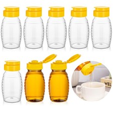8 PCS 5 Oz Honey Squeeze Bottle Refillable Plastic Containers Flip-Top Caps
