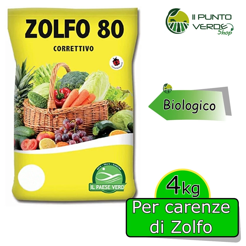 IL PAESE VERDE ZOLFO 80 polvere 4 Kg bagnabile contro oidio ticchiolatura vite mal bianco