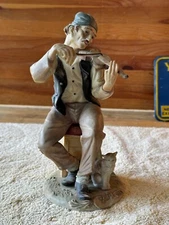 Antonio Benni  9" Hand Painted Sculpted Ceramic Figurine 44/78 Violinist Cat VTG