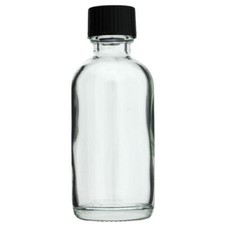 CLEAR GLASS Bottles 2 oz (60 ml) with Black C...