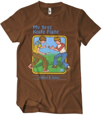 Steven Rhodes My First Knife Fight T-Shirt Brown