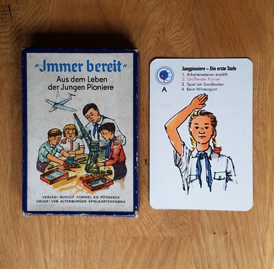 DDR Kartenspiel '' Immer bereit '' Junge Pioniere Rudolf Forkel Altenburg 1959
