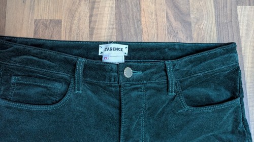 L'Agence Margot Skinny Velvet Pant Women's 29 Green High Rise Skinny USA Made (K - Picture 6 of 14