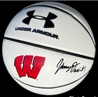 JOHNNY DAVIS SIGNED AUTOGRAPHED WISCONSIN BADGERS UNDER ARMOUR BASKETBALL JSA