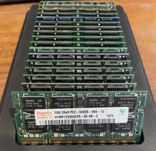 Lot of 50 - Hynix 2GB 2RX8 PC2-6400S DDR2 SODIMM Laptop RAM - TESTED!