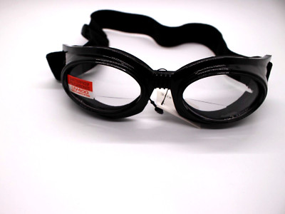BIRDZ MOTORCYCLE GOGGLES UV400 SHATTERPROOF KITE +2.5 BLACK / CLEAR LENS*