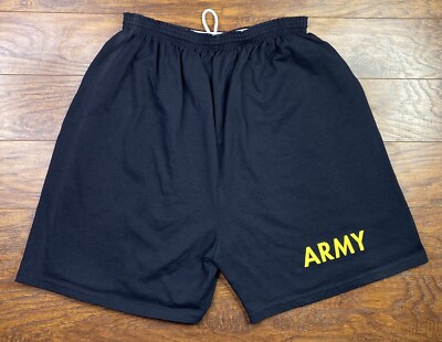 vintage army athletic shorts soffe 2X Black F1