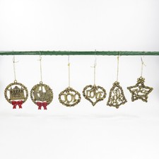 Christmas Ornament Lot of 6 Gloria Duchin 1991 2  1996 4 Brass Color Heavy
