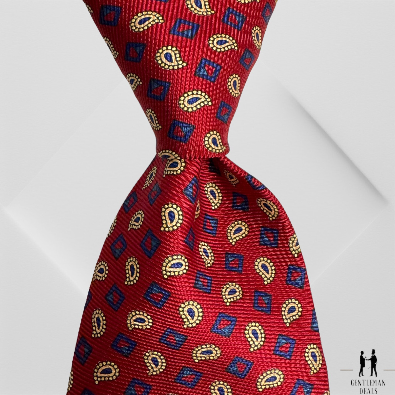 Polo Ralph Lauren 100% Silk Neck Tie Woven Paisley Red Made in USA VTG 59 x 4
