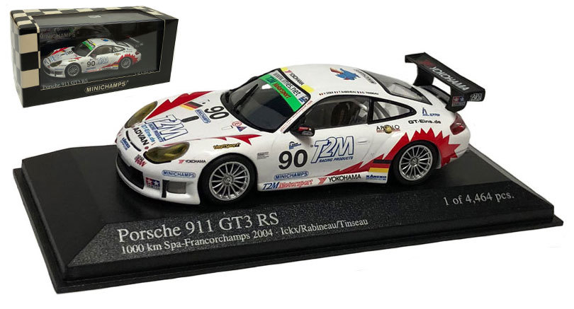 Minichamps Porsche 911 GT3 RSR #90 'T2M' 1000km Spa 2004 - 1/43 Scale