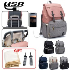 Baby Diaper Bag Mummy Maternity Nappy Backpack Functional Pockets Diaper Pad 085
