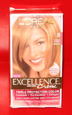 L'Oreal Paris Excellence Creme Haircolor ~ Medium Blonde ~ # 8 ~ 1ea         