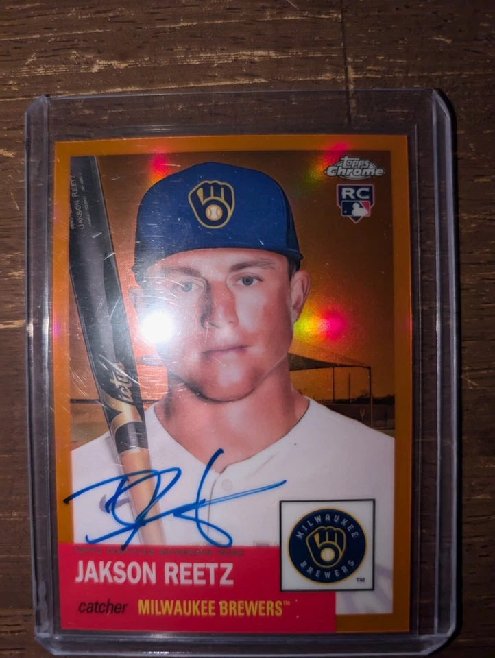 2022 Topps Chrome #CPA-JRE Jakson Reetz Autographs Orange Refractor #/25 RC - Image 2 of 3