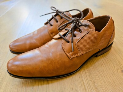 River Island Boys Brown/Tan Formal Laced Shoes, Size Very