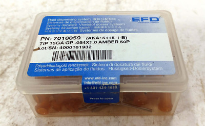 1 NEW BOX NORDSON 7018059 PRECISION TIPS 15 GAUGE 50 PC NIB ***MAKE OFFER***