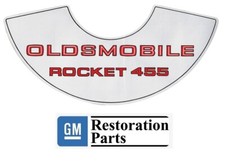 Chrome Air Cleaner Oldsmobile 455 Decal Gm Reproduction Rocket 455 Decal Chrome Air Cleaner Oldsmobile 455 Decal Gm Reproduction Rocket 455 Decal