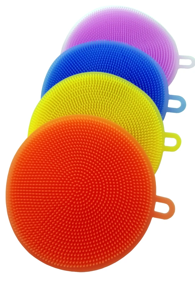 PACK DE 2 - Esponja exfoliante de silicona segura y estropajo - Color aleatorio Foto 2 de 4