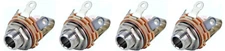 (4 PACK) SWITCHCRAFT 12A 1/4" Mono Female Panel Mount Jack with Shunt/Short Tab