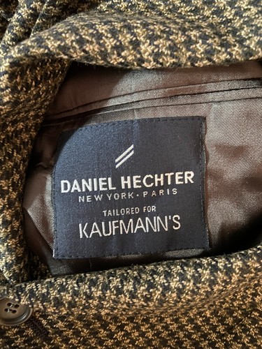 Vintage Daniel Hechter Houndstooth Tweed Men's Wool Sports Coat NWT Size 40R - Picture 4 of 4