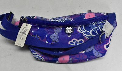 Talbots Printed Nylon Belt Bag Blue Floral Spring Blossoms Waist Bag Fanny $99