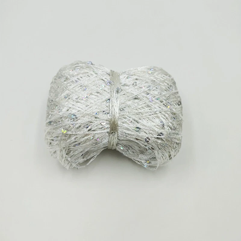 50g/1.76oz Sequin Sparkle Yarn Paillette Thread Line Hand Crochet & Knitting - Image 4 of 4