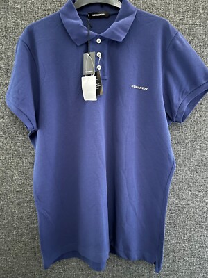 Dsquared2 3 Button Logo Polo French Navy Blue XXL TD028 BB 09