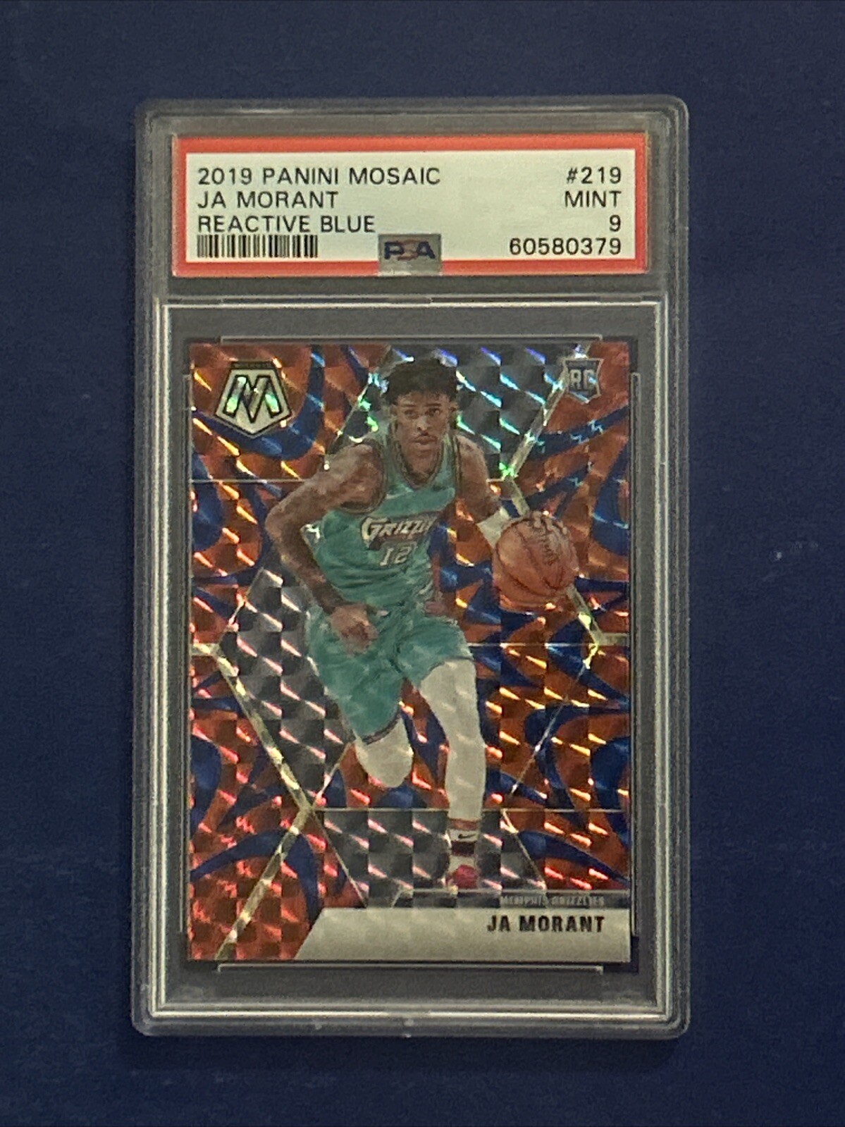 2019 PANINI MOSAIC #219 JA MORANT REACTIVE BLUE ROOKIE PSA 9 *MINT* Grizzlies
