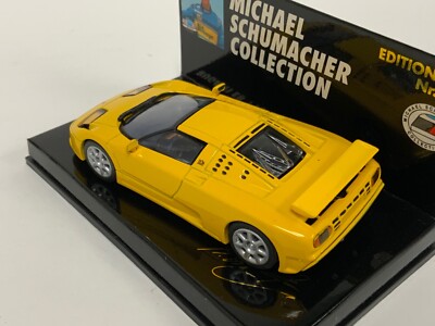 BUGATTI EB 110 1/43 ミニカー 1/43 Minichamps Bugatti EB110 in Yellow fr Schumacher Collection