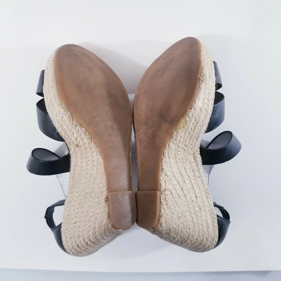 Sandalias Me Too con tiras cuñas zapatos para mujer talla 10M negras alpargata Ilana Foto 3 de 4