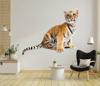 3D Tigerbaby H618 Tier Wallpaper Wandbild Poster Wandaufkleber Abziehbild Hone