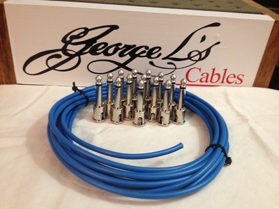 NEW George L 155 Pedalboard Effects Cable Kit LARGE .155 Blue / Nickel 15/14