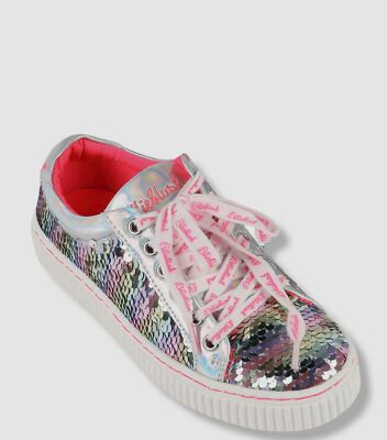 $80 Billieblush Kids Girls Multi Flip Sequin Lace-up Sneaker Shoe US 7/EU 38