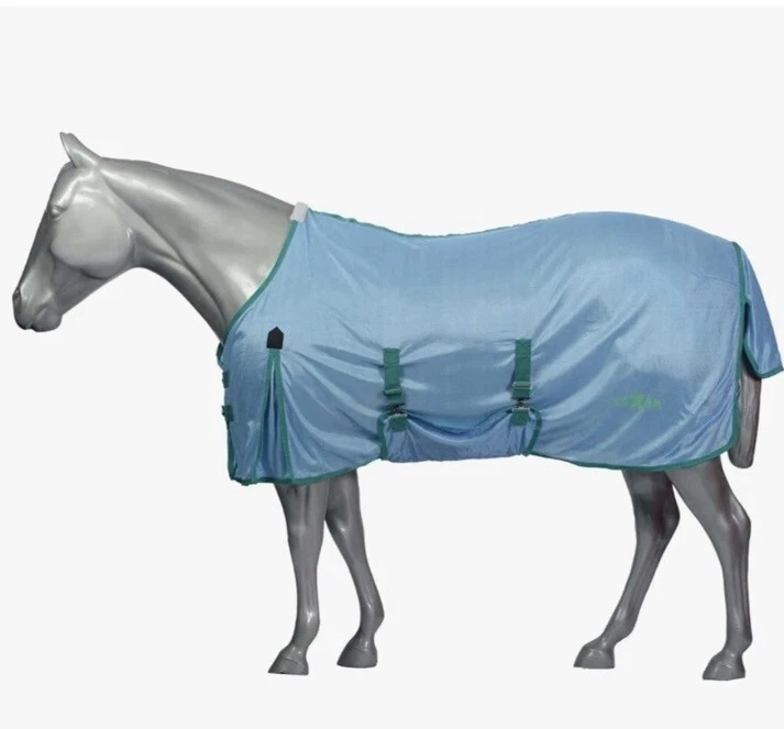 Saxon Mesh with Gusset Belly Wrap With Standard Neck Light Blue/Green Fly Sheet — 第 2/4 张图片