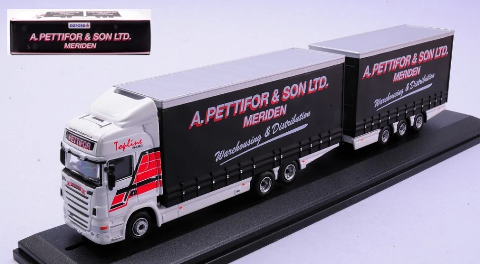 MODELLINO CAMION STATICO OXFORD SCANIA TOPLINE DRAWBAR PETTIFOR SCALA 1/76 - Immagine 2 di 4