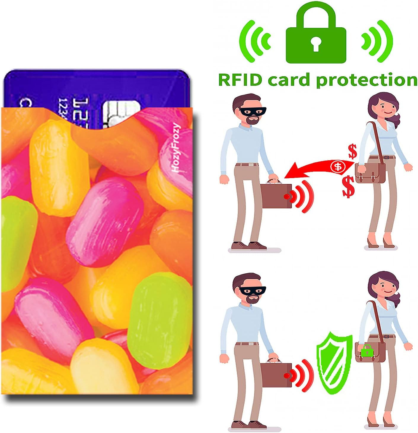 8 RFID Blocking Sleeves, Credit Card Protector, Anti-Theft Credit Card Holder