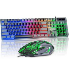 CHONCHOW Gaming Keyboard and Mouse Combo LED Backlit 104 Keys Full Size