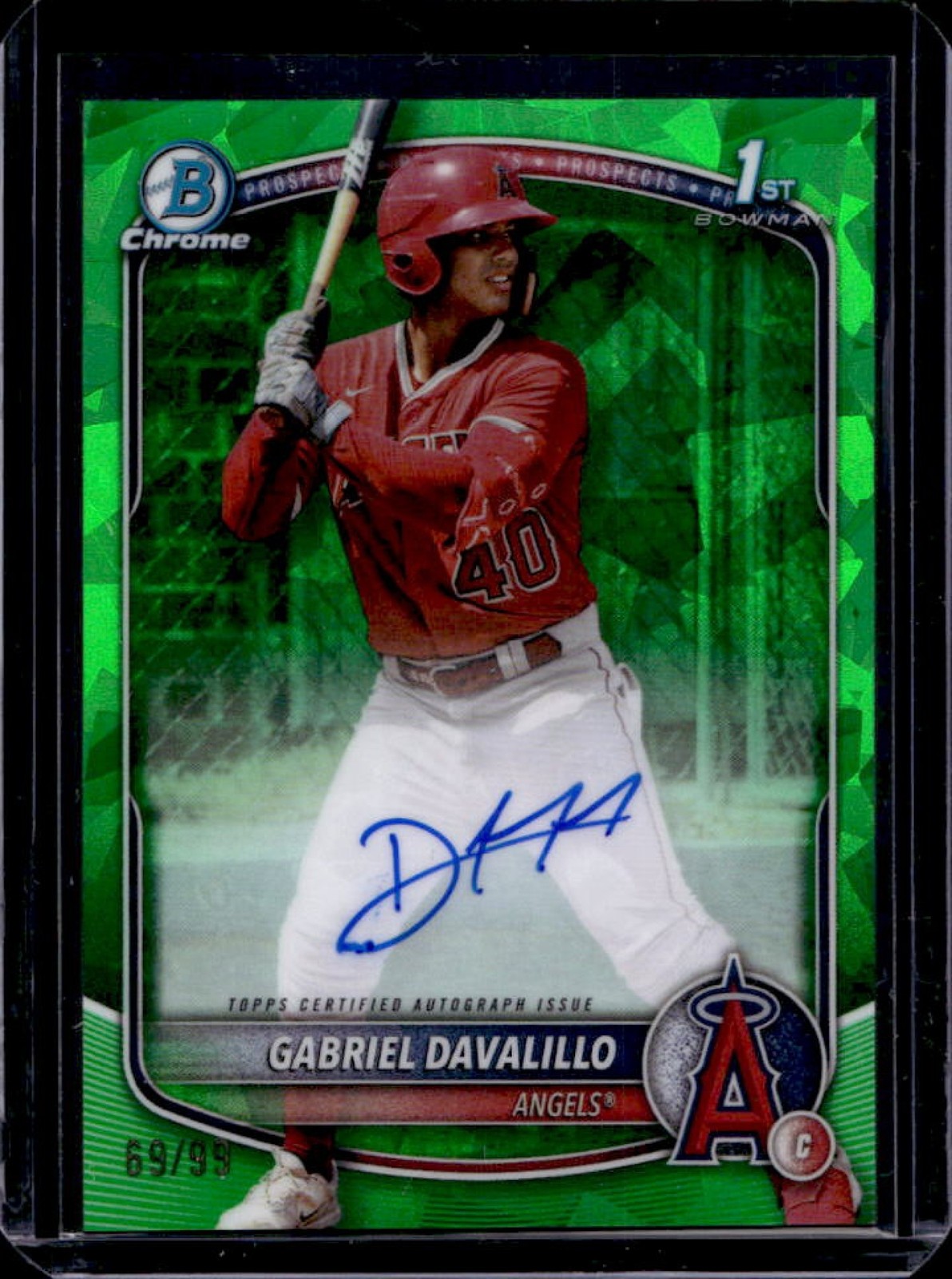 2025 Bowman Chrome Sapphire Gabriel Davalillo Auto Green Refractor 1st #69/99