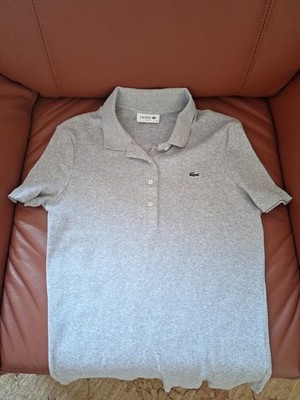 Polo Shirt Damen Slim Fit Lacoste hellgrau Gr. 42 A~53, B~47, L~67cm