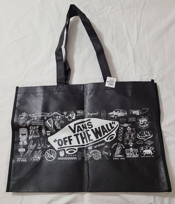 2019 Vans Off The Wall Skateboard Reusable Shopping Tote Bag  Large 18x13 Black 