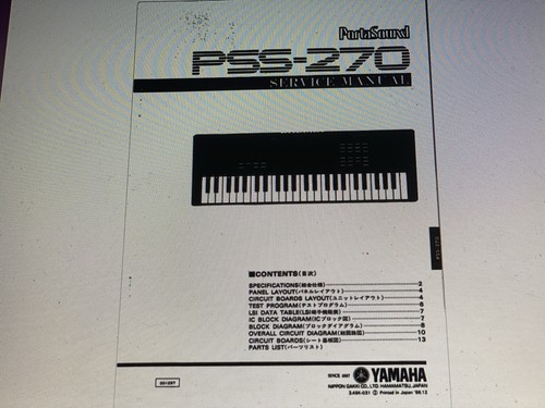 Yamaha Pss-270  Service Manual Digital